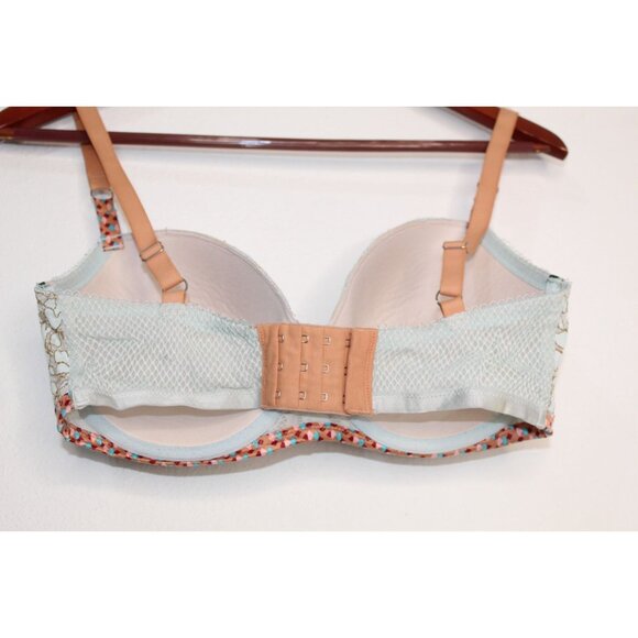 Victoria's Secret Dream Angel Bra 34DDD Green Floral Lace Push Up Padded Unwired - Picture 4 of 13